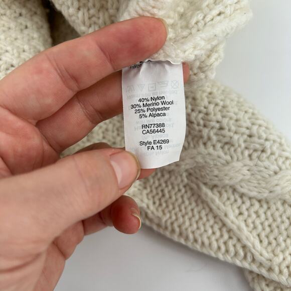 MADEWELL Fisherman Cable Knit Sweater Womens Medium Wool Alpaca Blend Academia - Picture 6 of 6